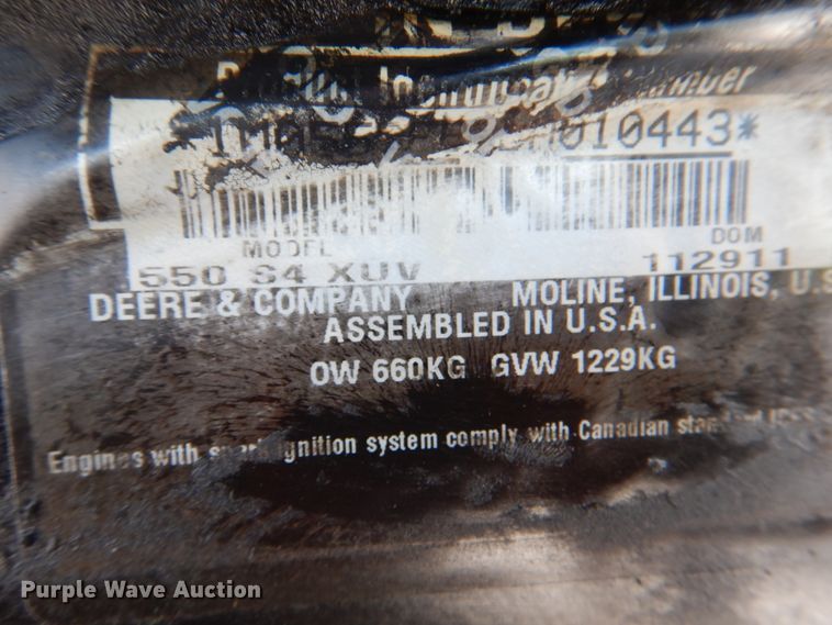 image for item KW9915 2011 John Deere XUV550 S4  utility vehicle