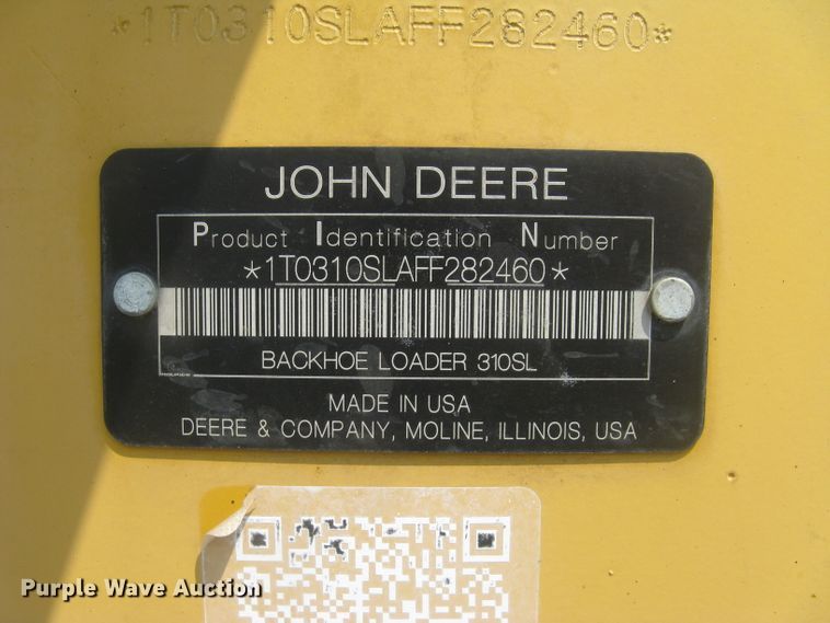image for item DG5291 2015 John Deere 310SL  backhoe