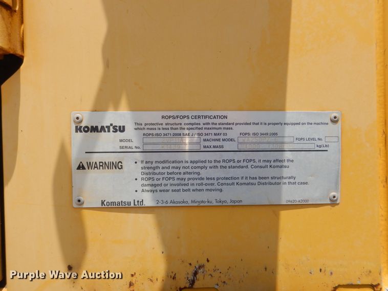 image for item DH7269 2012 Komatsu WA250PZ-6  wheel loader