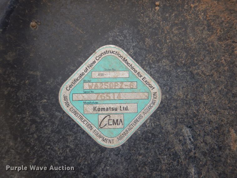 image for item DH7269 2012 Komatsu WA250PZ-6  wheel loader