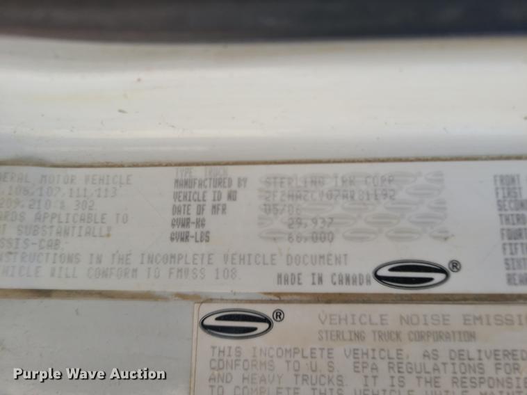 image for item DI6099 2007 Sterling LT9500  dump truck