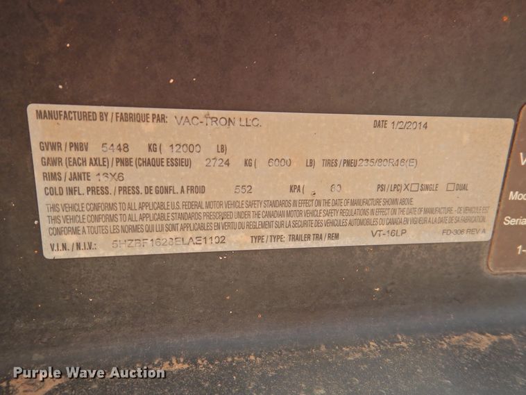 image for item DJ8469 2014 Vac-Tron LP533DT  vacuum excavator