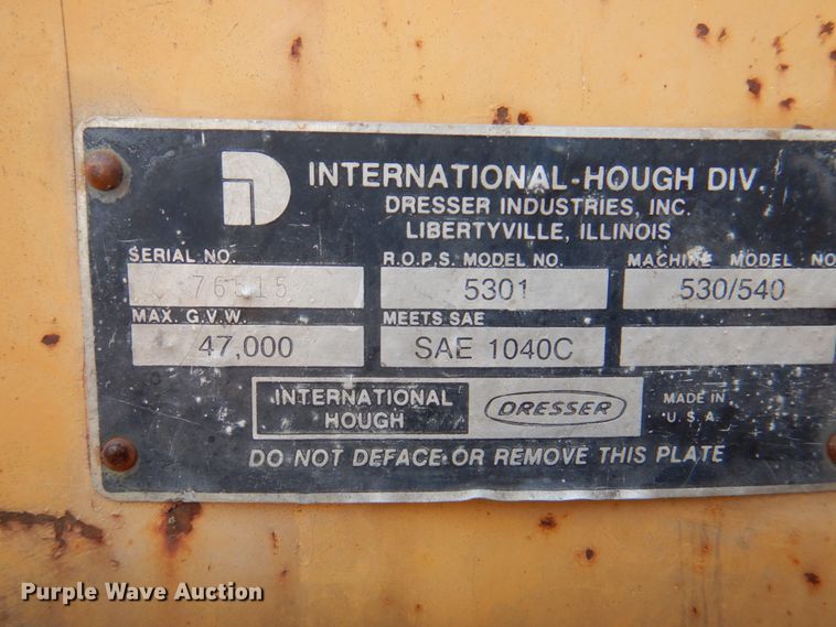 image for item DL0095 1989 Dresser 540  wheel loader