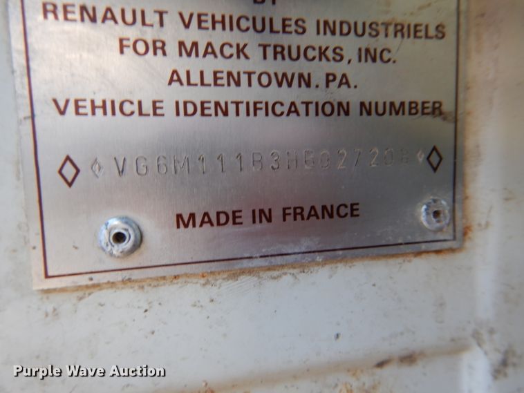 image for item DM0496 1987 Mack MS200P  dump truck