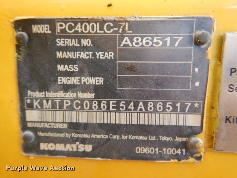 image for item DM1263 2005 Komatsu PC400LC-7L  excavator