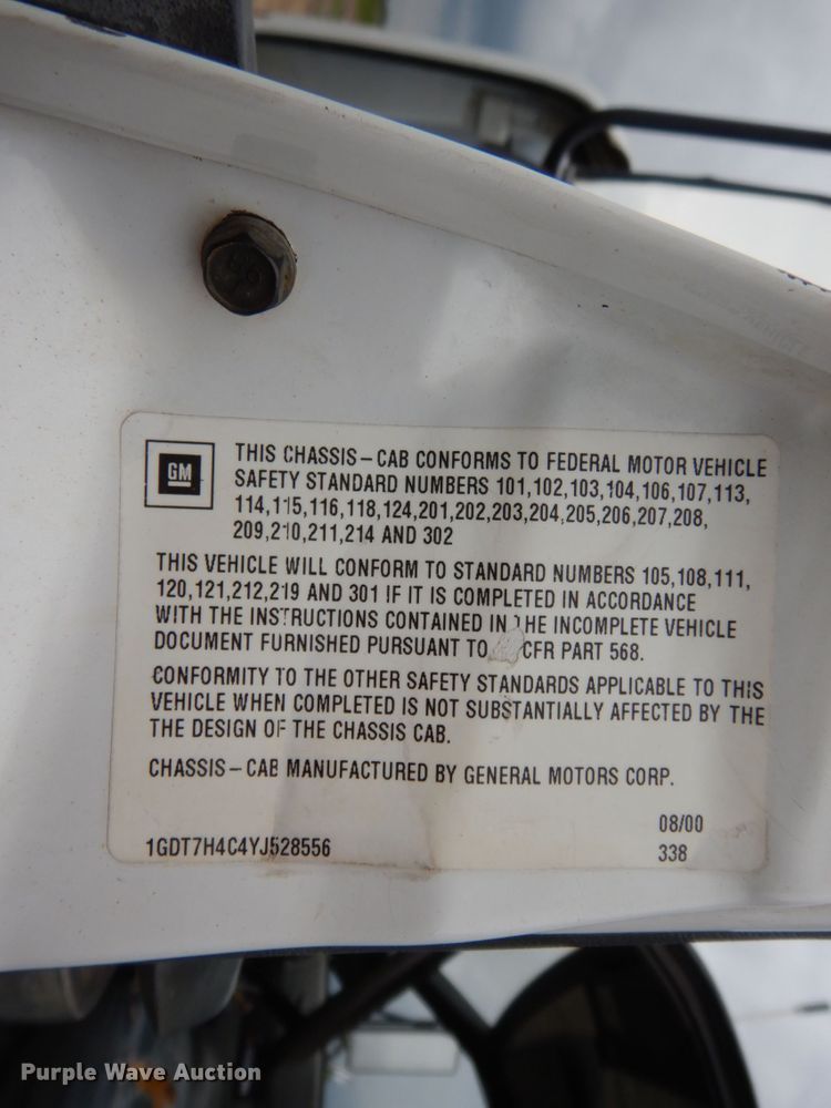 image for item DM2980 2000 GMC C7500  dump truck