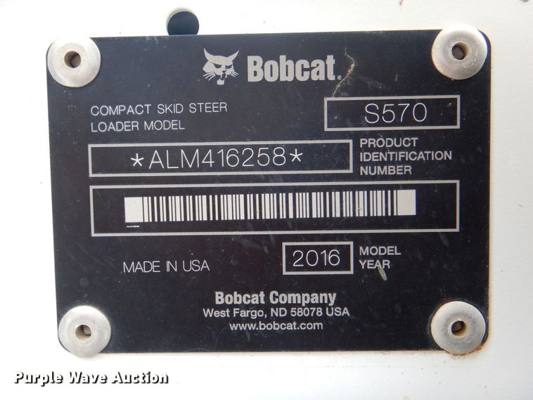 image for item DM3839 2016 Bobcat S570  skid steer loader