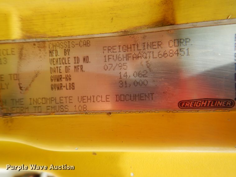 image for item DM3888 1996 Freightliner FL70  tank truck with pressure washer