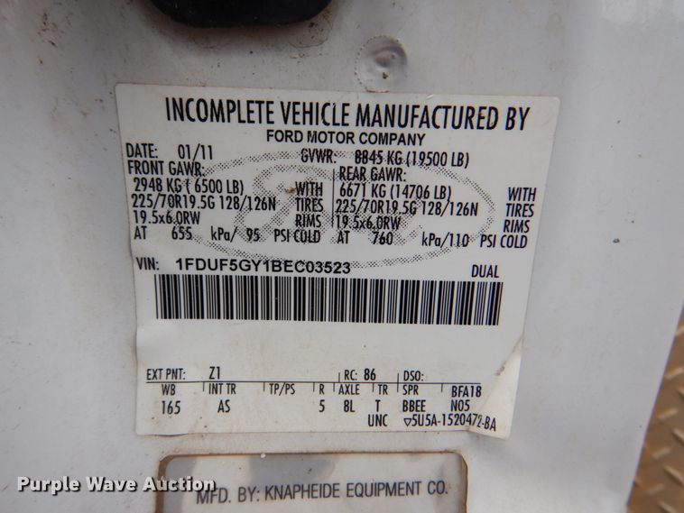 image for item DM3889 2011 Ford F550 Super Duty  utility / service truck