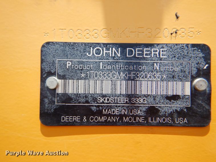 image for item DM3905 2018 John Deere 333G  tracked skid steer loader
