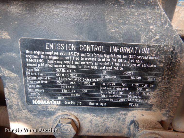 image for item DM3932 2012 Komatsu WA500-7  wheel loader