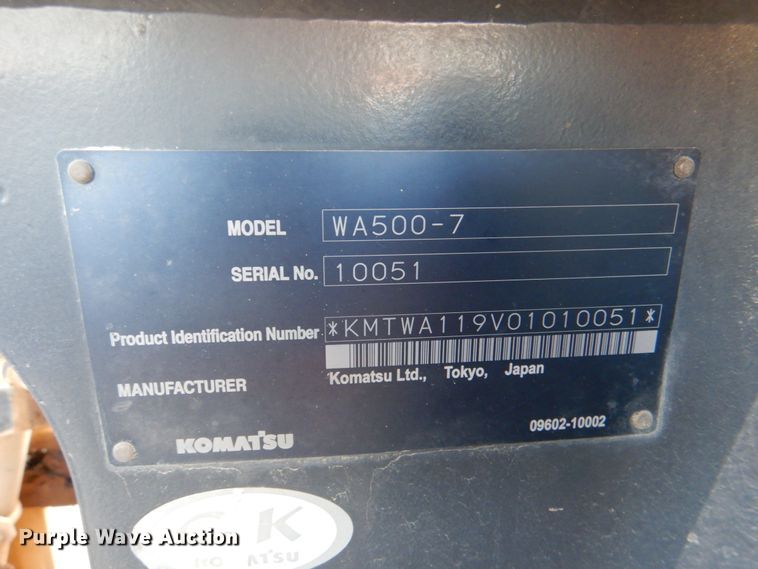 image for item DM3932 2012 Komatsu WA500-7  wheel loader