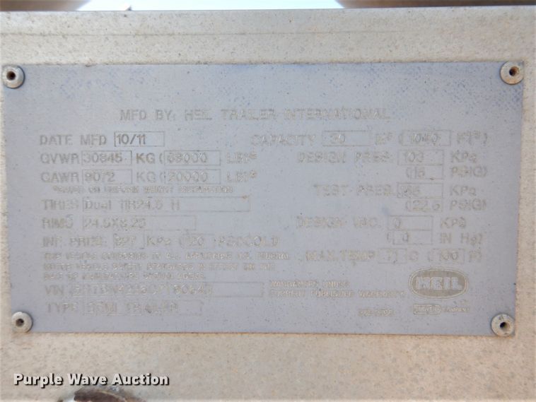 image for item DM3940 2012 Heil Trailer International  pneumatic dry bulk trailer