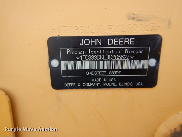image for item DM4326 2011 John Deere 333D  tracked skid steer loader