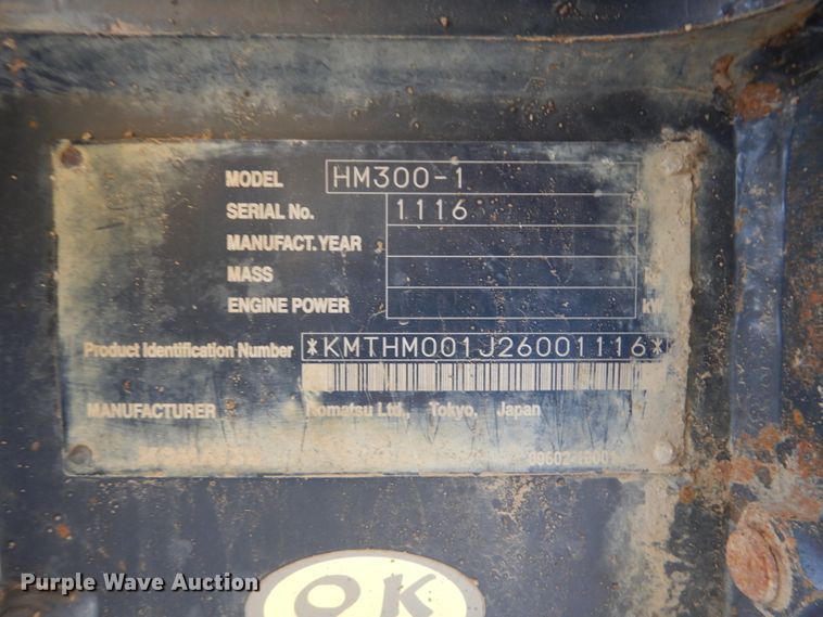 image for item DM4345 2004 Komatsu HM300-1  haul truck