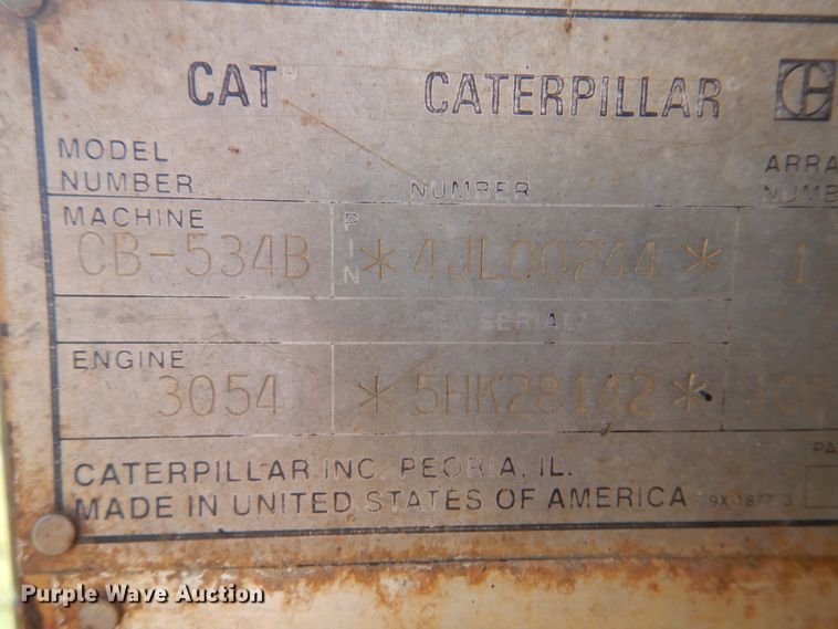 image for item DM6336 1996 Caterpillar CB-534B  double drum vibratory roller