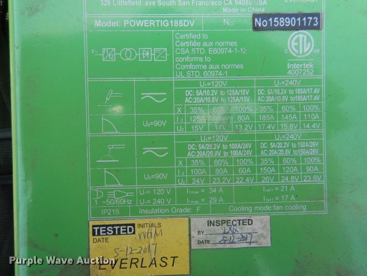 image for item ED9820 Everlast PowerTig 185DV  welder