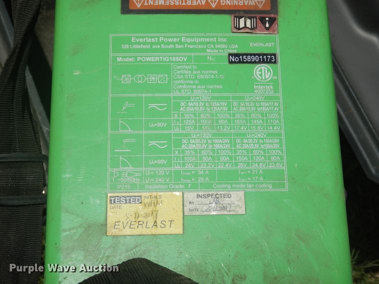 image for item ED9820 Everlast PowerTig 185DV  welder