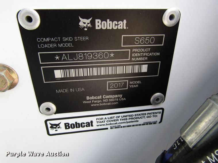 image for item EV9287 2017 Bobcat S650  skid steer loader