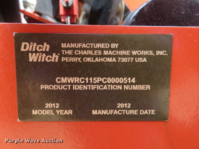 image for item FP9351 2012 Ditch Witch RT115 Quad  cable plow