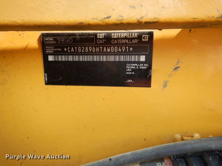 image for item HF9225 2014 Caterpillar 289D  tracked skid steer loader