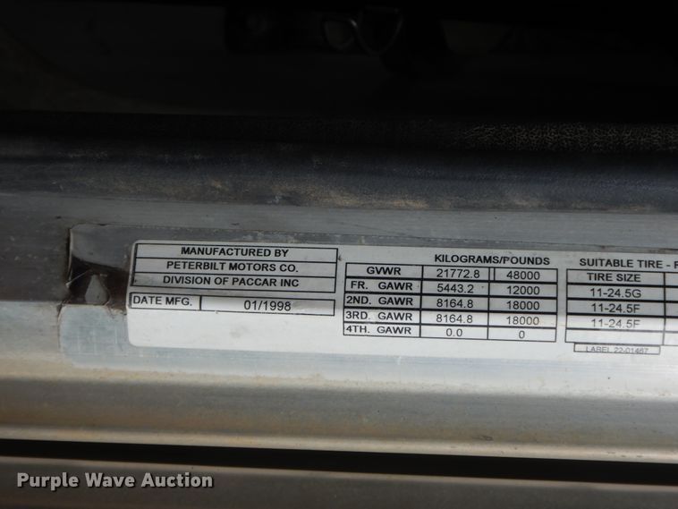 image for item HP9647 1998 Peterbilt 379  dump truck