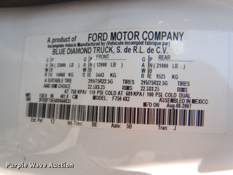 image for item HT9332 2008 Ford F750 Super Duty XL  bucket truck