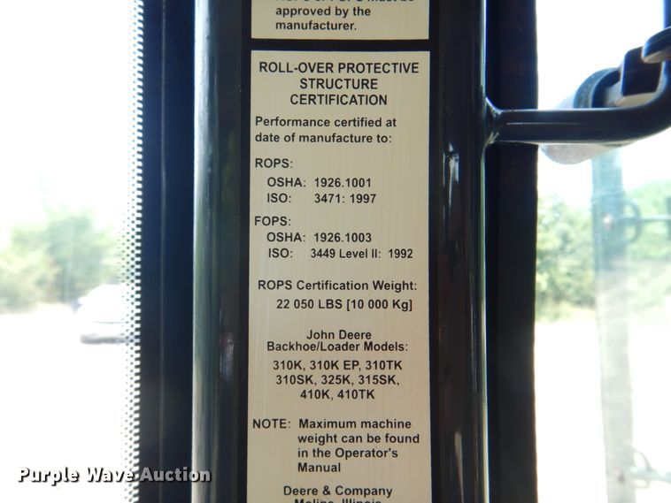 image for item HT9361 2012 John Deere 310K  backhoe