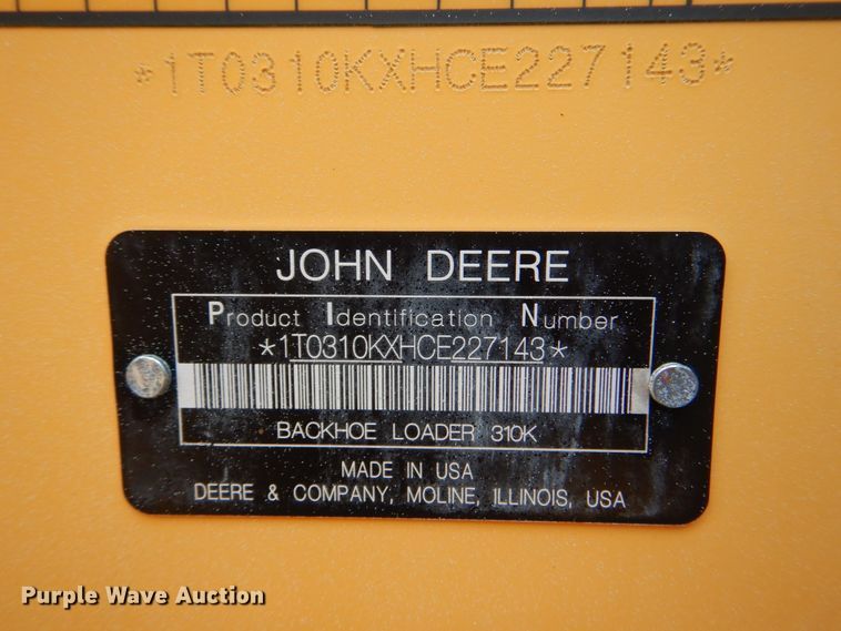 image for item HT9361 2012 John Deere 310K  backhoe