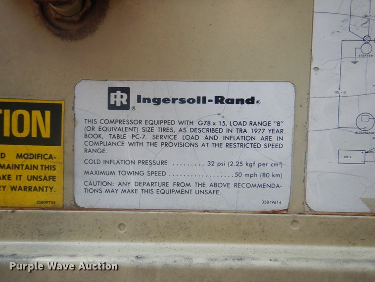 image for item IA9990 Ingersoll Rand P175WW  air compressor