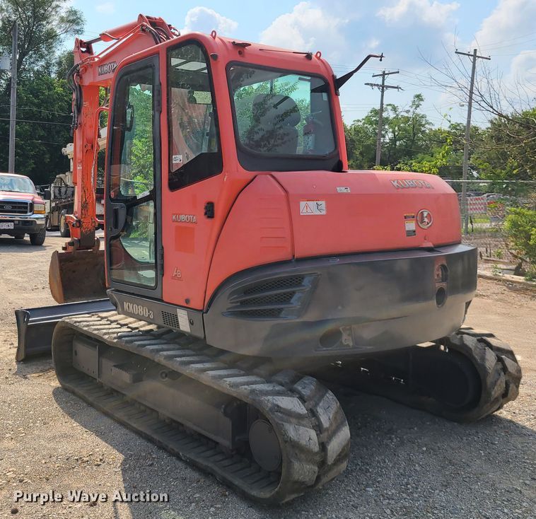image for item IC9852 2011 Kubota KX080-3  mini excavator