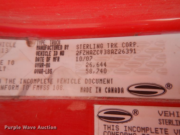 image for item II9667 2008 Sterling LT9500  dump truck