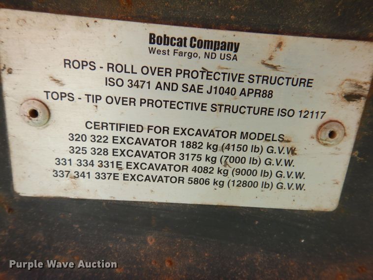 image for item IQ9740 2005 Bobcat 334  mini excavator