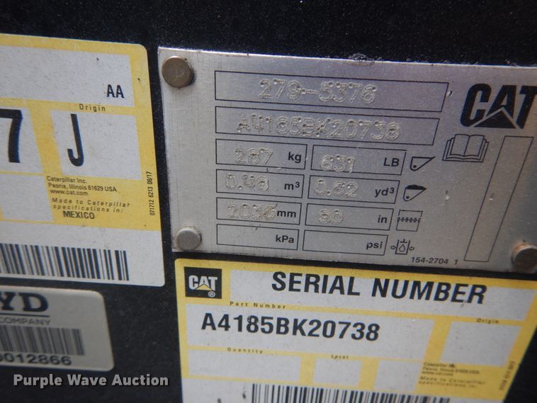 image for item JI9548 2018 Caterpillar 272D2  skid steer loader