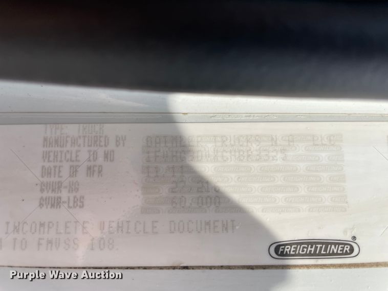 image for item KK9634 2012 Freightliner 114SD  crane truck