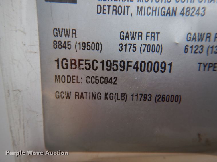 image for item KW9891 2009 Chevrolet C5500  bucket truck