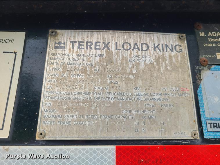 image for item DI6007 2009 Terex Load King 553SS  lowboy equipment trailer