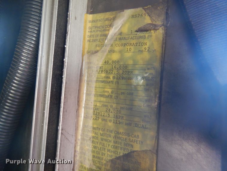 image for item DA5339 1993 Sutphen Deluge  pumper fire truck