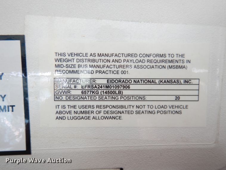 image for item DG0730 2011 Ford E450 Super Duty ElDorado  shuttle bus