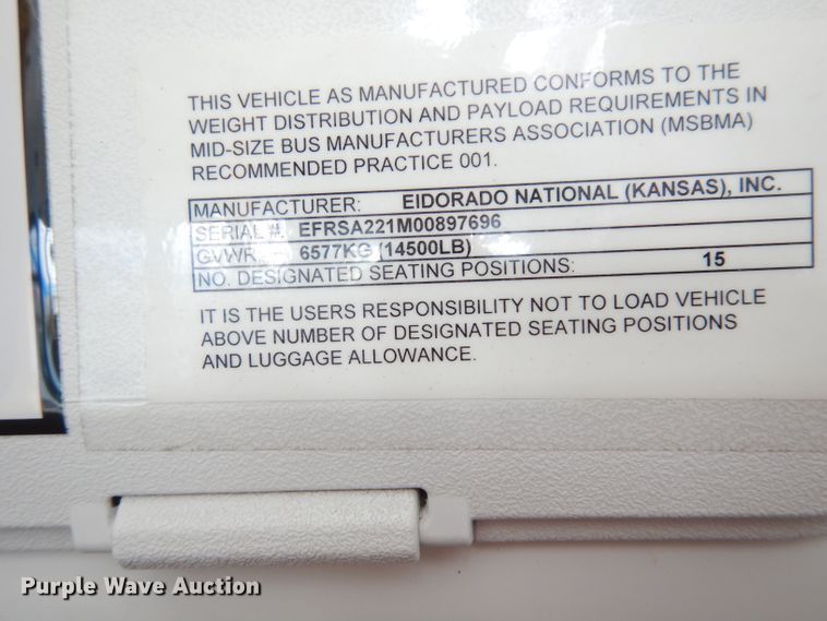 image for item DG0731 2010 Ford E450 Super Duty ElDorado  shuttle bus