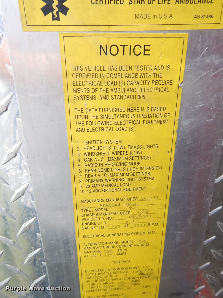 image for item DG0744 2006 Ford E450 Super Duty  ambulance