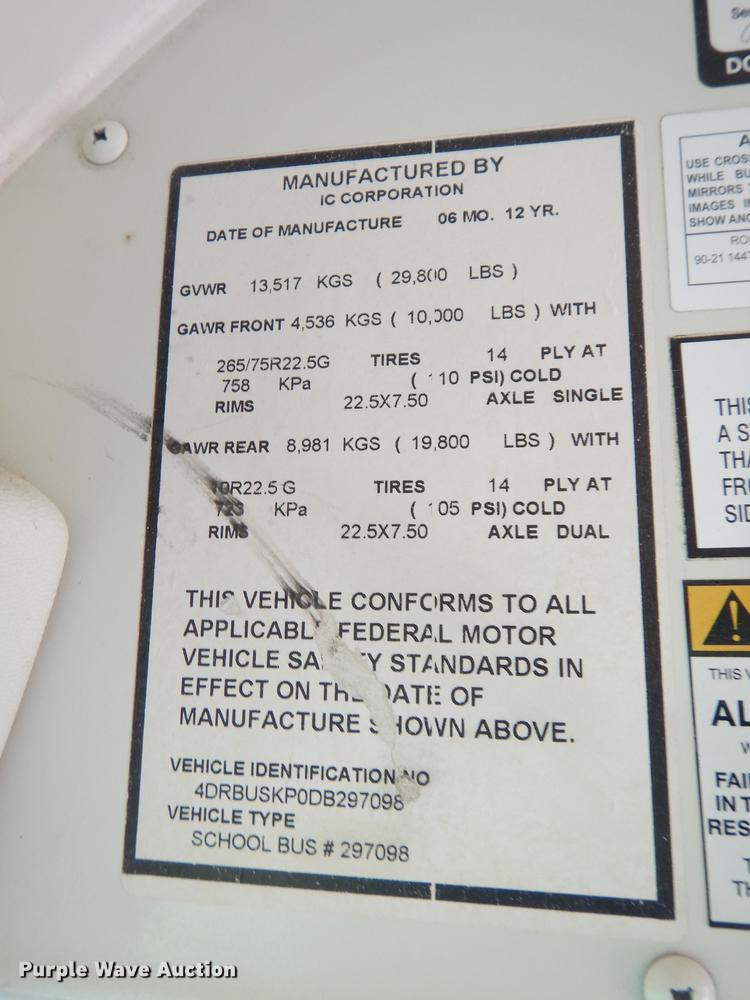 image for item DG0754 2013 International 3000  school bus