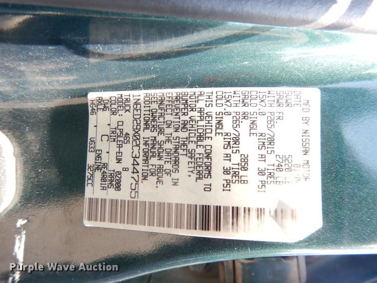 image for item DG0756 2002 Nissan Frontier  Crew Cab pickup truck