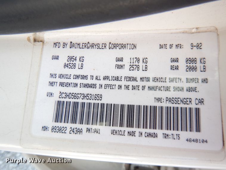 image for item DG0758 2003 Chrysler Concorde Limited