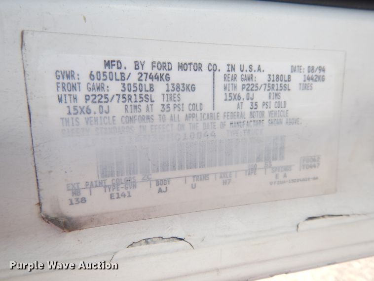 image for item DG0771 1994 Ford E150  van