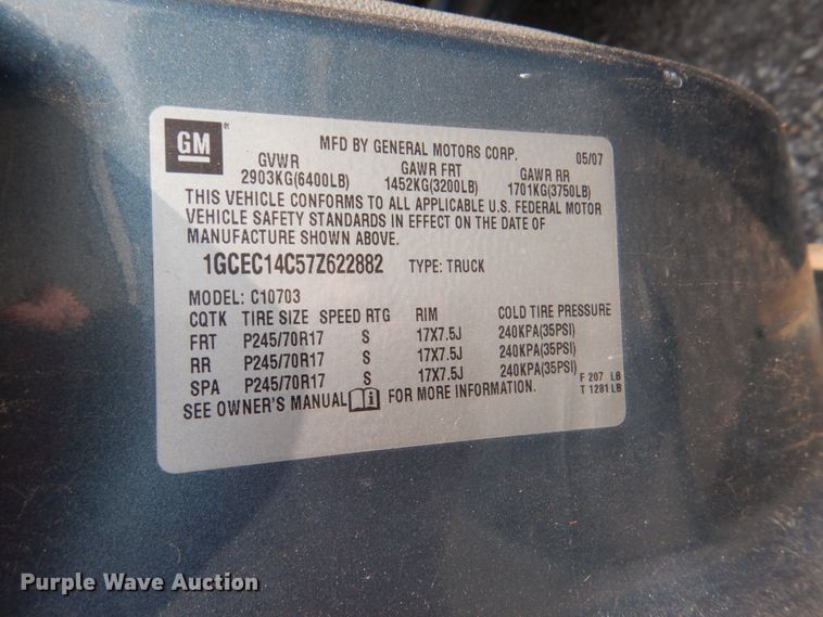 image for item DH2424 2007 Chevrolet Silverado 1500  pickup truck