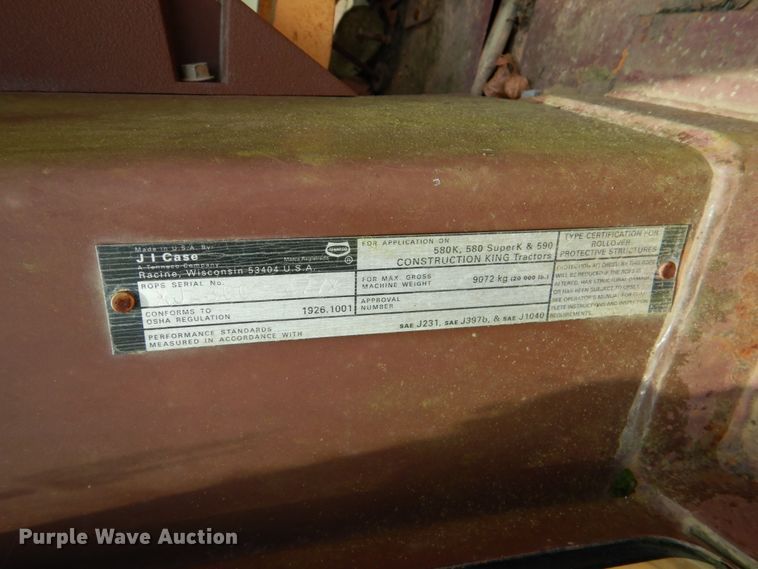 image for item DL0522 1994 Case 580 Super K  backhoe