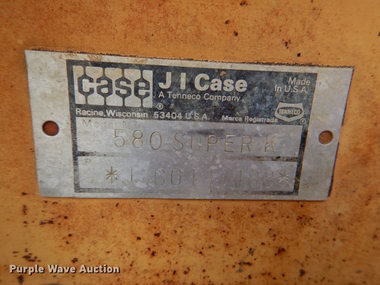 image for item DL0522 1994 Case 580 Super K  backhoe
