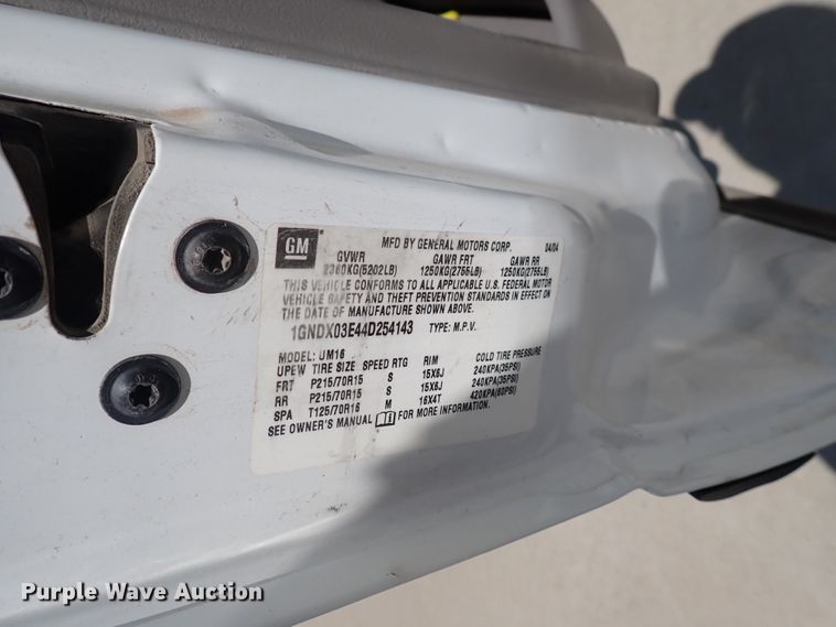 image for item DL7603 2004 Chevrolet Venture  van