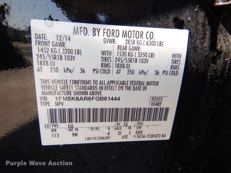 image for item DM0500 2015 Ford Explorer Police Interceptor  SUV